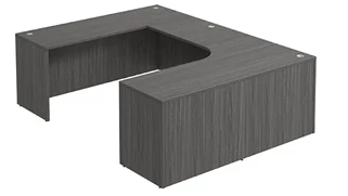 U Shaped Desk Shells PBD Furniture U-Desk Shell 66in W x 102in D with Slim Depth and Curve Corner