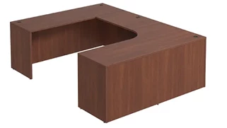 U Shaped Desk Shells PBD Furniture U-Desk Shell 66in W x 96in D with Slim Depth and Curve Corner