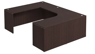 U Shaped Desk Shells PBD Furniture U-Desk Shell 66in W x 108in D with Slim Depth and Curve Corner