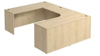 U Shaped Desk Shells PBD Furniture U-Desk Shell 71in W x 96in D with Slim Depth and Curve Corner