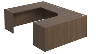 U Shaped Desk Shells PBD Furniture U-Desk Shell 71in W x 102in D with Slim Depth and Curve Corner