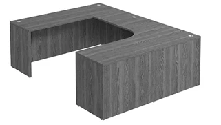 U Shaped Desk Shells PBD Furniture U-Desk Shell 71in W x 108in D with Slim Depth and Curve Corner
