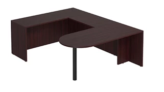 U Shaped Desk Shells PBD Furniture Bullet-End U-Desk Shell 66in W x 102in D