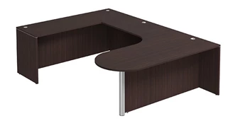 U Shaped Desk Shells PBD Furniture U-Desk Shell 71in W x 108in D with Extended Back Credenza and Bullet