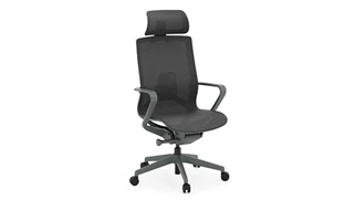 Ergonomic Task Chairs PBD Furniture Atlas II Loop Arm Mid Back Task Chair with Headrest