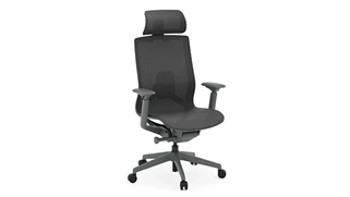 Ergonomic Task Chairs PBD Furniture Atlas II Adjustable Arm Mid Back Task Chair with Headrest