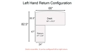 L Shaped Double Pedestal Desks PBD Furniture PL Series Bow-Front L-Shaped Desk 66in W x 83in D with 2 and 3 Drawer Pedestals