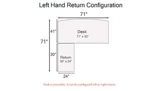 L Shaped Double Pedestal Desks PBD Furniture PL Series Bow-Front L-Shaped Desk 72in W x 72in D with 2 Pedestals