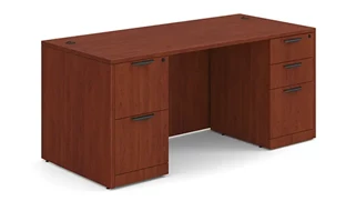 Stand-Alone Double Pedestal Desks PBD Furniture 66in x 30in Double Pedestal Desk
