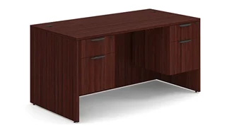 Stand-Alone Double Pedestal Desks PBD Furniture 60in x 30in Double Hanging Pedestal Desk