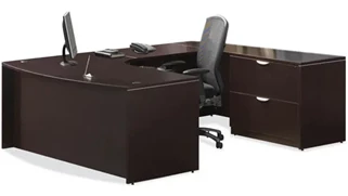 U Shaped Single Pedestal Desks PBD Furniture U Shaped Desk with Lateral File