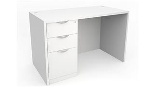 Compact Desks Office Source 47in x 30in Single Pedestal Desk