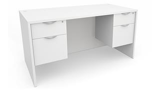 Executive Desks Office Source 66in x 30in Double Hanging Pedestal Desk