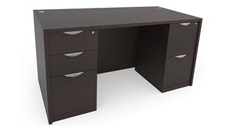 Executive Desks Office Source 66in x 30in Double Pedestal Desk 