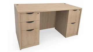 Stand-Alone Double Pedestal Desks PBD Furniture 60in x 24in Double Pedestal Credenza Desk