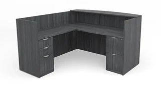 Reception Desks - L Shaped PBD Furniture L-Shaped Reception Desk with Full Pedestals