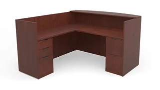 Reception Desks - L Shaped PBD Furniture L-Shaped Reception Desk with Full Pedestals