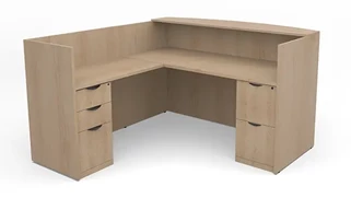 Reception Desks - L Shaped PBD Furniture L-Shaped Reception Desk with Full Pedestals