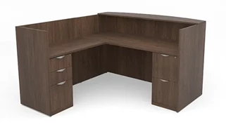 Reception Desks - L Shaped PBD Furniture L-Shaped Reception Desk with Full Pedestals