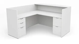 Reception Desks - L Shaped PBD Furniture L-Shaped Reception Desk with Full Pedestals