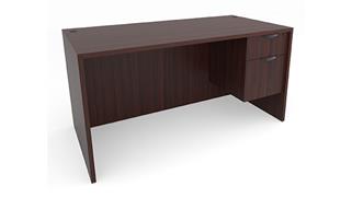 Executive Desks Office Source 66in x 30in Single Hanging Pedestal Desk