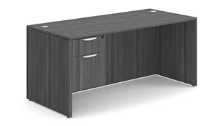 Stand-Alone Single Pedestal Desks PBD Furniture 66in x 30in Single Hanging Pedestal Desk