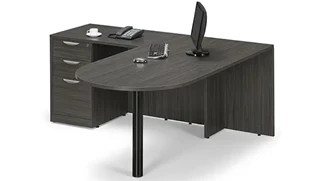 L Shaped Single Pedestal Desks PBD Furniture 66in x 78in Bullet L Shaped Single Pedestal Desk