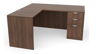 L Shaped Desks Office Source 66in x 77in Single Pedestal L-Shaped Desk
