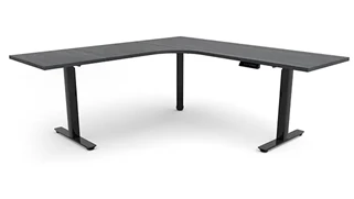 Standing Desks - Electronically Adjustable PBD Furniture 6ft x 78in Curve Corner Electronic Adjustable Height Sit to Stand L-Desk