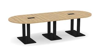 Conference Tables PBD Furniture 10ft Racetrack Shape Dual Post Metal Legs Conference Table