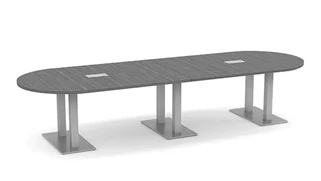 Conference Tables PBD Furniture 12ft Racetrack Shape Dual Post Metal Legs Conference Table