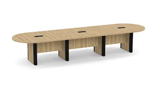 Conference Tables PBD Furniture 14ft Racetrack Shape Plinth Leg with Metal Accent Conference Table
