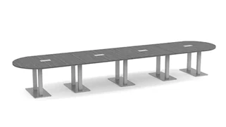 Conference Tables PBD Furniture 18ft Racetrack Shape Dual Post Metal Legs Conference Table