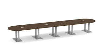 Conference Tables PBD Furniture 20ft Racetrack Shape Dual Post Metal Legs Conference Table