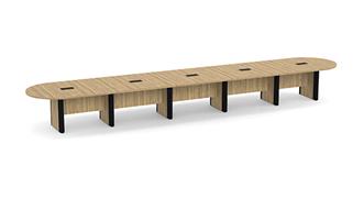 Conference Tables PBD Furniture 22ft Racetrack Shape Plinth Leg with Metal Accent Conference Table