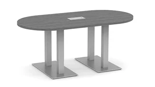 Conference Tables PBD Furniture 6ft Racetrack Shape Dual Post Metal Legs Conference Table