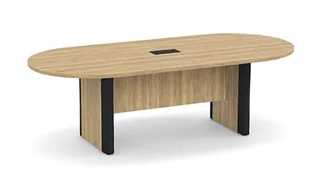 Conference Tables PBD Furniture 8ft Racetrack Shape Plinth Leg with Metal Accent Conference Table