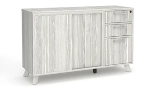 Combo Credenzas PBD Furniture Compact 54in wide Sliding Door and Pedestal Credenza