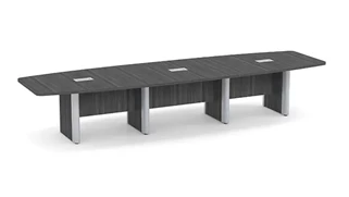 Conference Tables PBD Furniture 14ft Boat Shape Elliptical Base Conference Table with Metal Accents