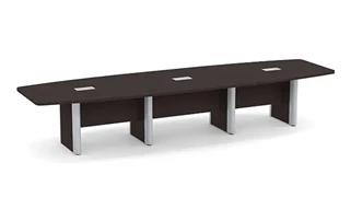 Conference Tables PBD Furniture 14ft Boat Shape Elliptical Base Conference Table with Metal Accents