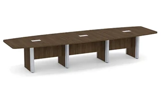 Conference Tables PBD Furniture 14ft Boat Shape Elliptical Base Conference Table with Metal Accents