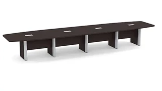 Conference Tables PBD Furniture 18ft Boat Shape Elliptical Base Conference Table with Metal Accents