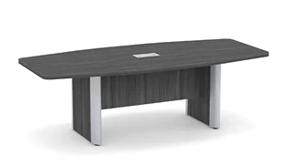 Conference Tables PBD Furniture 8ft Boat Shaped Elliptical Base Conference Table with Metal Accents