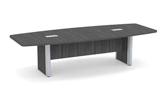 Conference Tables PBD Furniture 12ft Boat Shape Elliptical Base Conference Table with Metal Accents