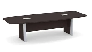 Conference Tables PBD Furniture 12ft Boat Shape Elliptical Base Conference Table with Metal Accents