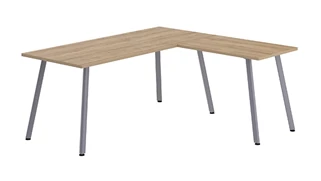 L Shaped Desk Shells PBD Furniture 60in x 66in Telescopic Frame L-Desk