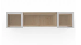 Desk Hutches PBD Furniture 72in Wall Mount Hutch with Silver Framed Glass Doors