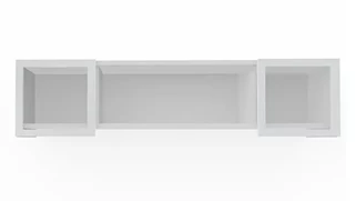 Desk Hutches PBD Furniture 72in Wall Mount Hutch with Silver Framed Glass Doors