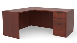 L Shaped Single Pedestal Desks PBD Furniture 60in x 60in Single Pedestal L-Shaped Desk