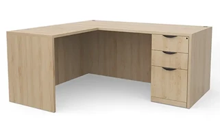 L Shaped Single Pedestal Desks PBD Furniture 60in x 60in Single Pedestal L-Shaped Desk